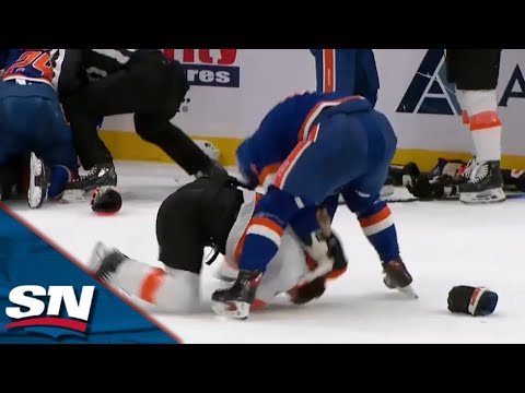 Силовой прием россиянина спровоцировал массовую драку в матче НХЛ. Видео :: Хоккей :: РБК Спорт